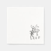 Personalisierte Cin Cin Cherub Cupid Handgezeichne Serviette (Vorderseite)