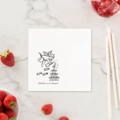 Personalisierte Cin Cin Cherub Cupid Handgezeichne Serviette (Beispiel)