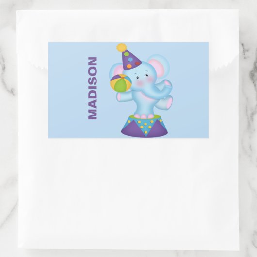 Personalisierte Circus Elephant Stickers (Tasche)