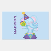 Personalisierte Circus Elephant Stickers (Vorderseite)