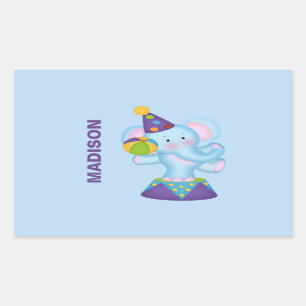 Personalisierte Circus Elephant Stickers
