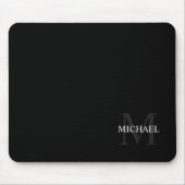 Personalisierte Classic Monogramm und Name Schwarz Mousepad (Vorne)