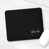 Personalisierte Classic Monogramm und Name Schwarz Mousepad