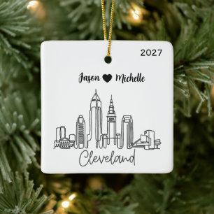 Personalisierte Cleveland Ohio Paare Keramikornament