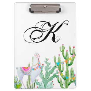 Personalisierte Clip Board Boho Llama Bohemisch Ca Klemmbrett