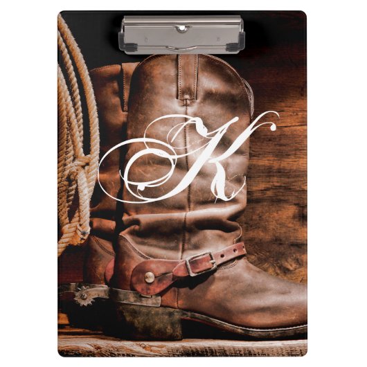 Personalisierte Clip Board Cowboy Stiefel Barn Woo Klemmbrett (Vorderseite)