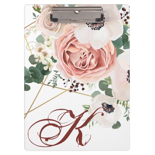 Personalisierte Clip Board Geometric Garden Rose A Klemmbrett (Vorderseite)