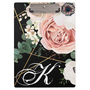 Personalisierte Clip Board Geometric Garden Rose B Klemmbrett