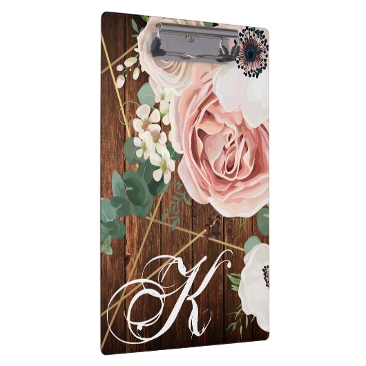 Personalisierte Clip Board Geometric Garden Rose S Klemmbrett (Rechts)