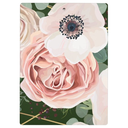 Personalisierte Clip Board Geometrische Rose Garte Klemmbrett (Rückseite)