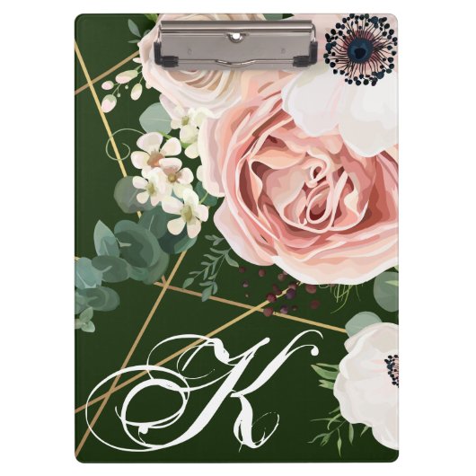 Personalisierte Clip Board Geometrische Rose Garte Klemmbrett (Vorderseite)
