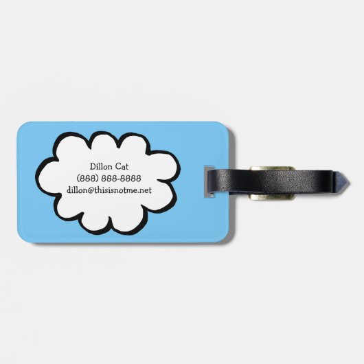 Personalisierte Cloud auf einer Zeichenfolge Gepäckanhänger (Rückseite horizontal)