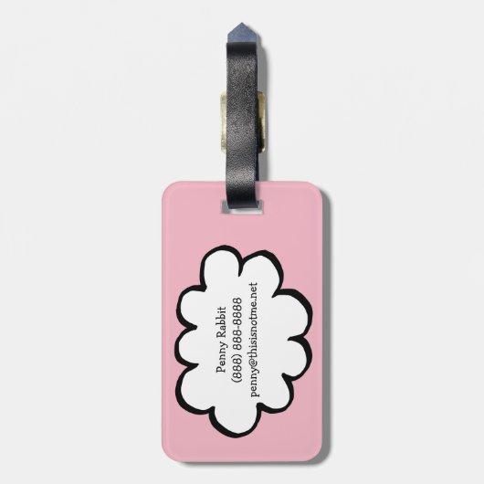 Personalisierte Cloud auf einer Zeichenfolge Gepäckanhänger (Rückseite vertikal)