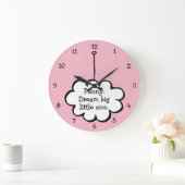Personalisierte Cloud auf einer Zeichenfolge Große Wanduhr (Zuhause)