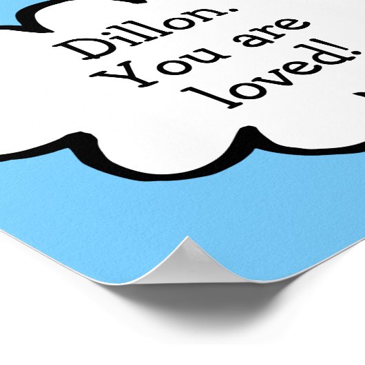 Personalisierte Cloud auf einer Zeichenfolge Poster (Ecke)