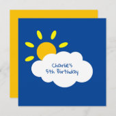 Personalisierte Cloud & Sunshine Einladung zum Geb (Vorne/Hinten)