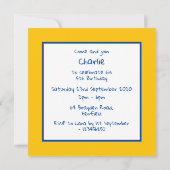 Personalisierte Cloud & Sunshine Einladung zum Geb (Rückseite)