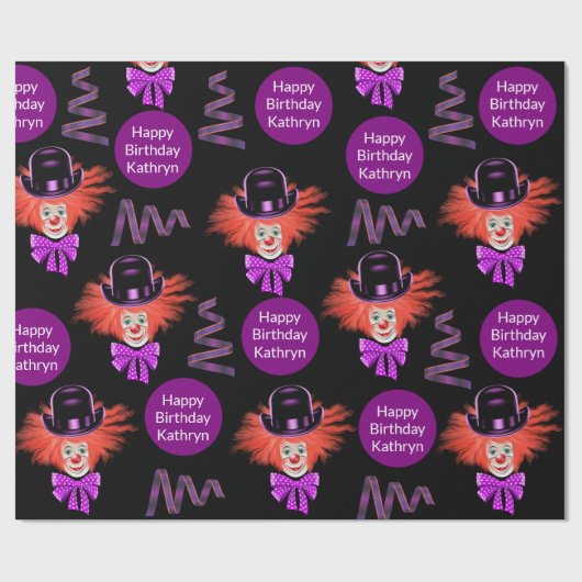 Personalisierte Clowns Geschenkpapier (Flach)