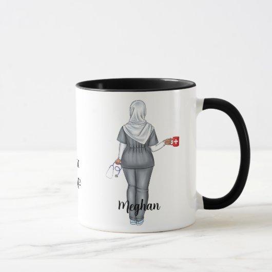 Personalisierte CNA-Geschenke (muslimische Frau) Tasse (Rechts)
