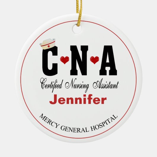 Personalisierte CNA Keramik Nurse Keramik Ornament (Vorne)
