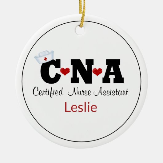 Personalisierte CNA Nurse Weihnachtsfeier Keramik Ornament (Vorne)