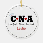 Personalisierte CNA Nurse Weihnachtsfeier Keramik Ornament (Hinten)
