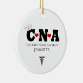Personalisierte CNA Nurse Weihnachtsfeier Keramikornament (Rechts)