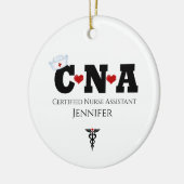 Personalisierte CNA Nurse Weihnachtsfeier Keramikornament (Links)
