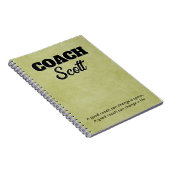 Personalisierte Coachame-Spieler Notizblock (Rechte Seite)