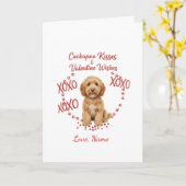 Personalisierte Cockapoo Küsse zum Valentinstag Wü Karte (Gelbe Blume)
