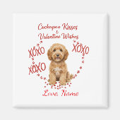 Personalisierte Cockapoo Küsse zum Valentinstagswu Magnet (Vorne)