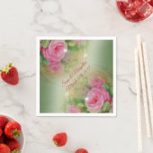 Personalisierte Cocktail-Servietten Vintage Rose Serviette (Beispiel)