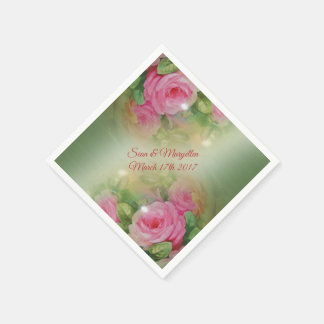 Personalisierte Cocktail-Servietten Vintage Rose Serviette