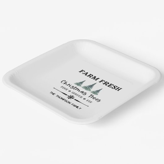 Personalisierte Cocktail-Teller der Weihnachtsbaum Pappteller (Gewinkelt)