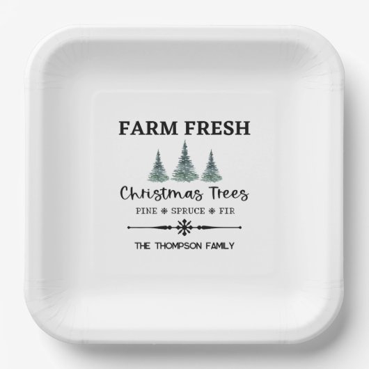 Personalisierte Cocktail-Teller der Weihnachtsbaum Pappteller (Vorderseite)