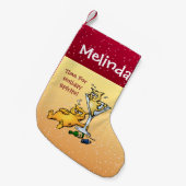 Personalisierte Cocktails und Kittens Holiday Spir Kleiner Weihnachtsstrumpf (Vorderansicht (hängend))