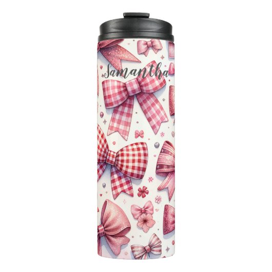Personalisierte Cocquette Bows Thermal Tumbler Thermosbecher (Vorderseite)