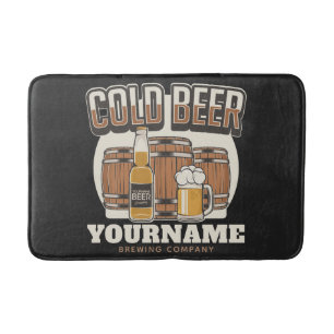Personalisierte Cold Beer Oak Barrel Brauerei Badematte