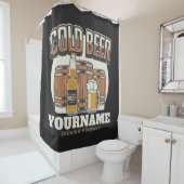 Personalisierte Cold Beer Oak Barrel Brauerei Duschvorhang (Beispiel)