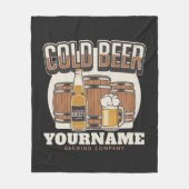 Personalisierte Cold Beer Oak Barrel Brauerei Fleecedecke (Vorderseite)