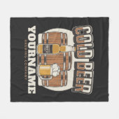 Personalisierte Cold Beer Oak Barrel Brauerei Fleecedecke (Vorderseite (Horizontal))