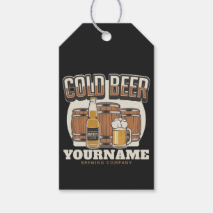 Personalisierte Cold Beer Oak Barrel Brauerei Geschenkanhänger