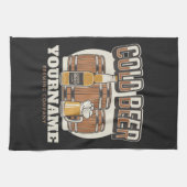 Personalisierte Cold Beer Oak Barrel Brauerei Geschirrtuch (Horizontal)