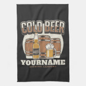 Personalisierte Cold Beer Oak Barrel Brauerei Geschirrtuch (Vertikal)