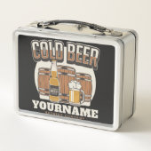 Personalisierte Cold Beer Oak Barrel Brauerei Metall Brotdose (Rückseite)