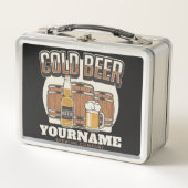 Personalisierte Cold Beer Oak Barrel Brauerei Metall Brotdose (Vorderseite)