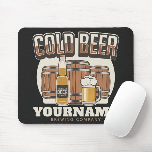Personalisierte Cold Beer Oak Barrel Brauerei  Mousepad (Mit Mouse)