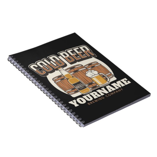 Personalisierte Cold Beer Oak Barrel Brauerei Notizblock (Rechte Seite)