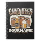 Personalisierte Cold Beer Oak Barrel Brauerei Notizblock (Vorderseite)
