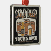 Personalisierte Cold Beer Oak Barrel Brauerei Ornament Aus Metall (Rechts)